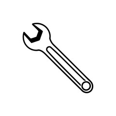 Metallic Wrench Tool Chrome Highlights Transparent Background