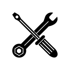 Metallic Spanner Wrench Crossed Screwdriver Transparent Background