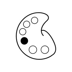 Rainbow Colored Paint Palette Wooden Base Transparent Background