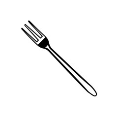 Shining Silver Fork Angled Sharp Transparent Background
