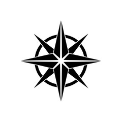 Obraz premium Shiny Golden Compass Star Emblem Sharp Transparent Background