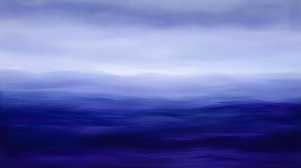 Obraz premium Abstract Blue Landscape Painting, Serene Gradient Hues