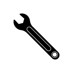 Silver Wrench Tool Angled Metallic Transparent Background
