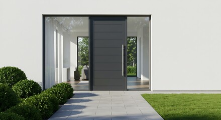 Fototapeta premium Entrance door into modern house | Modern Architecture & Home Design Inspiration