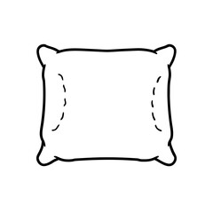 Soft Blue Pillow Stitched Edges Fluffy Transparent Background
