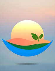 Sunrise over a flowing stream