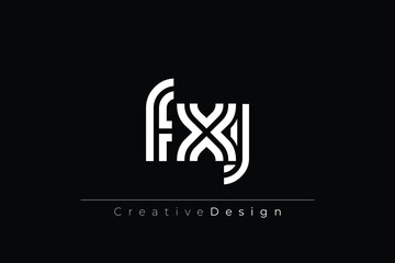 FXJ Creative Unique Modern Letter Logo Design