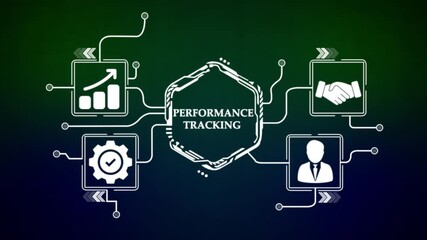 Performance Tracking Concept Diagram analytics data .4k video animation concept. - Powered by Adobe