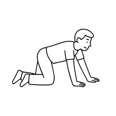 line icon man crawling on all fours vector on a white background
Vector line icon on a white background