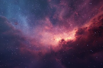 Stunning view of a nebula filled with vibrant colors and numerous stars in the expansive night sky of the cosmos