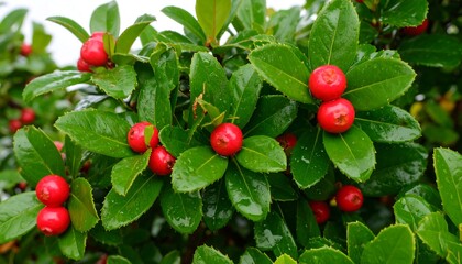 Close-up of red berries on a bush