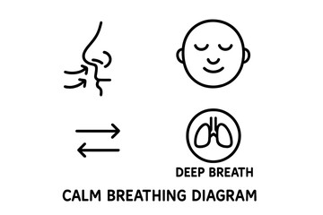 Understanding calm breathing techniques through a simple diagram for relaxation and mindfulness practices