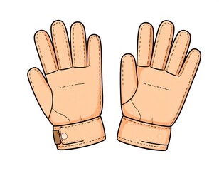 Pair of light peach-colored gloves