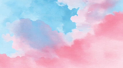 A soft watercolor background featuring a blend of blue and pink hues, creating a dreamy and serene atmosphere