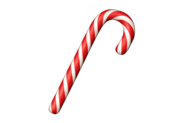 Candy cane with red and white stripes for holiday and winter season