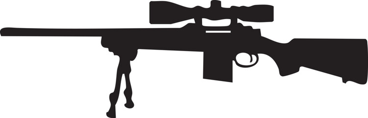 sniper rifle silhouette vector