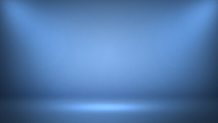 Futuristic blue stage background with spot lights.