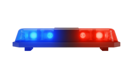 Flashing police siren light isolated