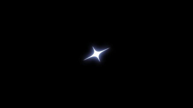Animated sparkling twinkling stars on black screen background glowing white flat vector doodles style stars blinking with glitter sparkle rotating light bursts for festive celebrations