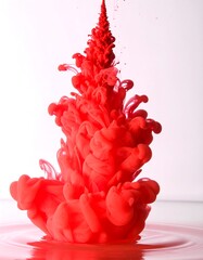 Red ink exploding in water