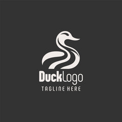 Abstract Black White Duck Icon