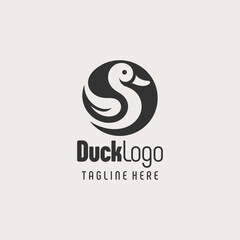 Elegant Duck Outline Logo Design