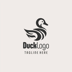 Fototapeta premium Refined Black White Duck Vector