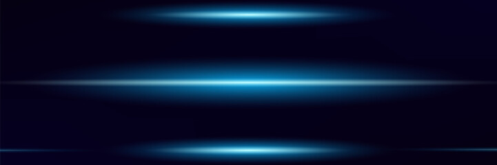 Horizontal flash of light. Laser beams, light lines.