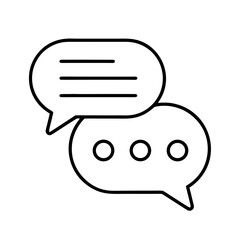 Fototapeta premium Two speech bubbles with text lines and dots for conversation 