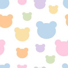 Adorable Pastel Bear Head Pattern