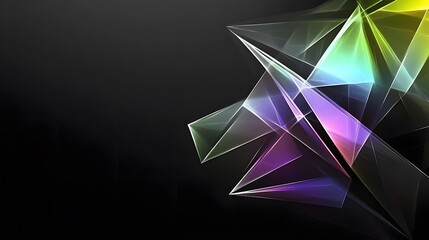 Abstract Colorful Geometric Shapes on Black Background