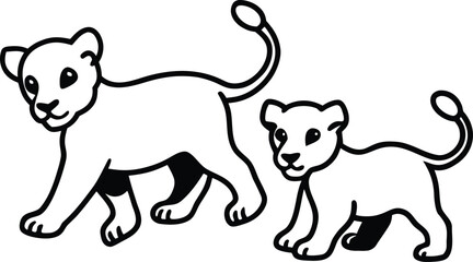 patterned lion lying in savannah with decorative mane illustration on transparent background