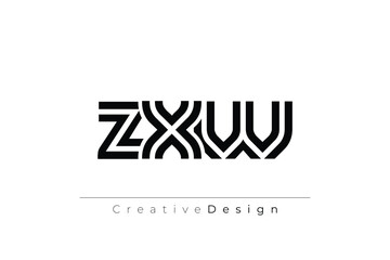 ZXW Creative Unique Modern Letter Logo Design