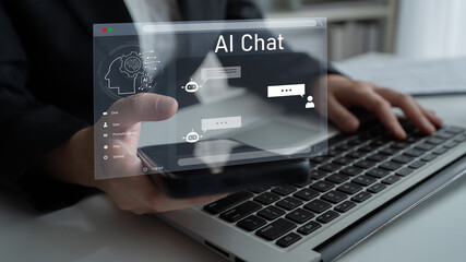 AI chatbot interface facilitates communication, chatbot, and AI interaction for automated user support and information exchange Latch