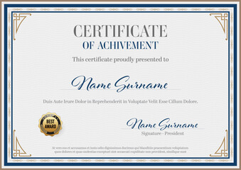 Certificate of Achievement Vintage Ornament Frame