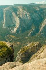 Cliff View of Yosemite Valley in Yosemite National Park Along the Sentinel Dome and Taft Point Loop Trail