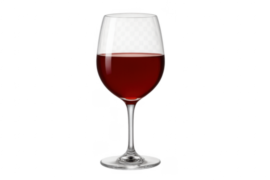 Red wine in glass with transparent background - Powered by Adobe