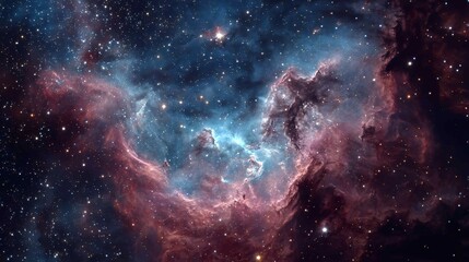 Stunning Nebula in Deep Space with Stars and Cosmic Colors