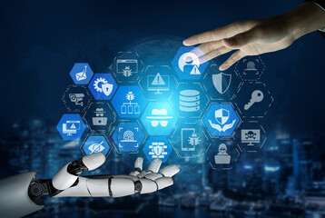 Artificial intelligence protects cybersecurity systems, detecting cyber attacks, blocking malware, and securing networks with smart defense technology. Entice