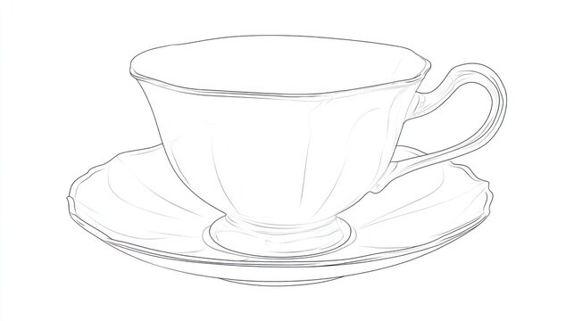 Elegant teacup and saucer illustration