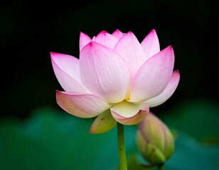 Close-up of a delicate pink lotus flower (1)