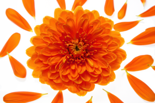 Cempasúchil Flowers Carried by Wind — PNG