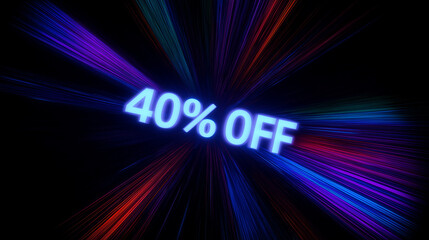 40% Off Text Discount Sign For Cyber Monday and Black Friday Online Shopping Sales Promotion Background