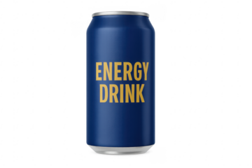 Blue energy drink can with transparent background