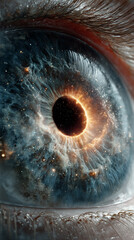 Cosmic Eye A mesmerizing close-up capturing the universe within the iris and pupil