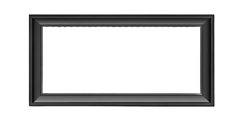 Black picture frame isolated on transparent background, perfect for showcasing artwork, photos, or certificates, adding a touch of elegance and sophistication to any space