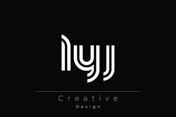 Naklejka premium LYJ Creative Unique Modern Letter Logo Design