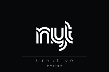 Naklejka premium NYT Creative Unique Modern Letter Logo Design