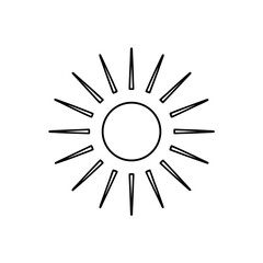 Bright Sun Icon with Rays Cartoon Transparent Background