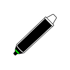 Green Highlighter Marker Pen Cap Off Transparent Background